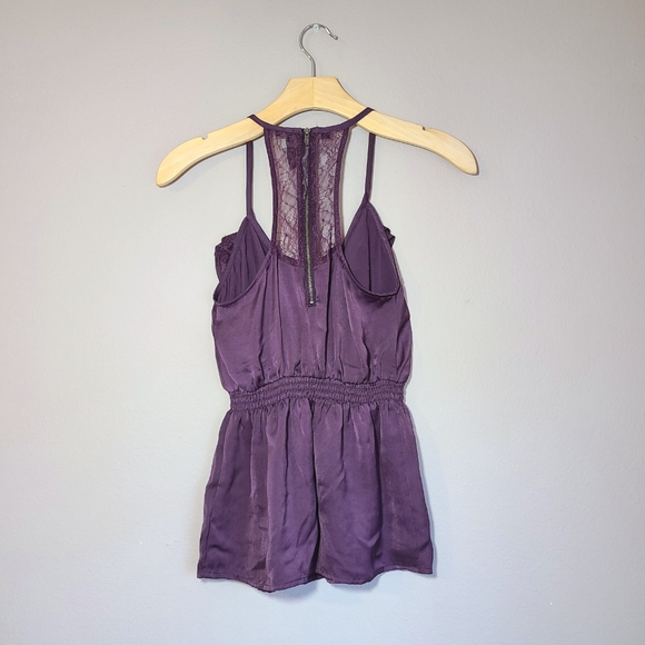 Guess Purple Lace Ruffle Tank with Zipper on back - Picture 2 of 8